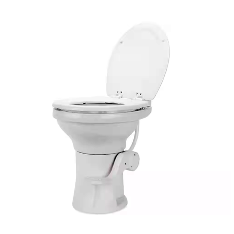 Camco Premium Ceramic RV Toilet – Full-Size Ergonomic Design with Gravity Flush – White – 41710