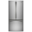 GE Appliances Energy Star 18.6 cu.ft. 120V Counter-Depth Refrigerator, French Doors, Stainless Steel - GWE19JYLFS