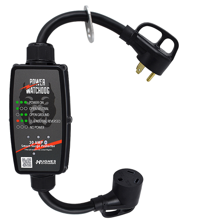 Hughes Power Watchdog – 30 Amp Smart RV Surge Protector – Gen I – 3,000 Joules – Bluetooth Monitoring - PWD30
