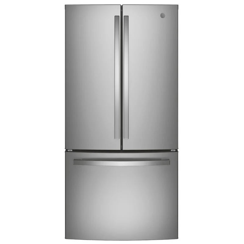 Refrigerador GE Energy Star de 18,6 pies cúbicos, 120 V, profundidad de encimera, puertas francesas, acero inoxidable / 52-GWE19JYLFS