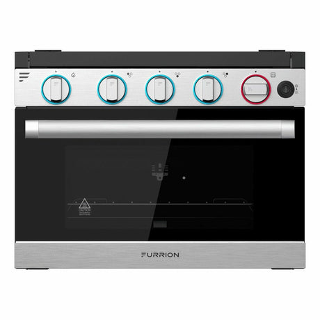 Lippert Furrion 21IN 3-Burner All Glass Gas Range - LED knob - Stainless Steel Glass Fin - 2021132319