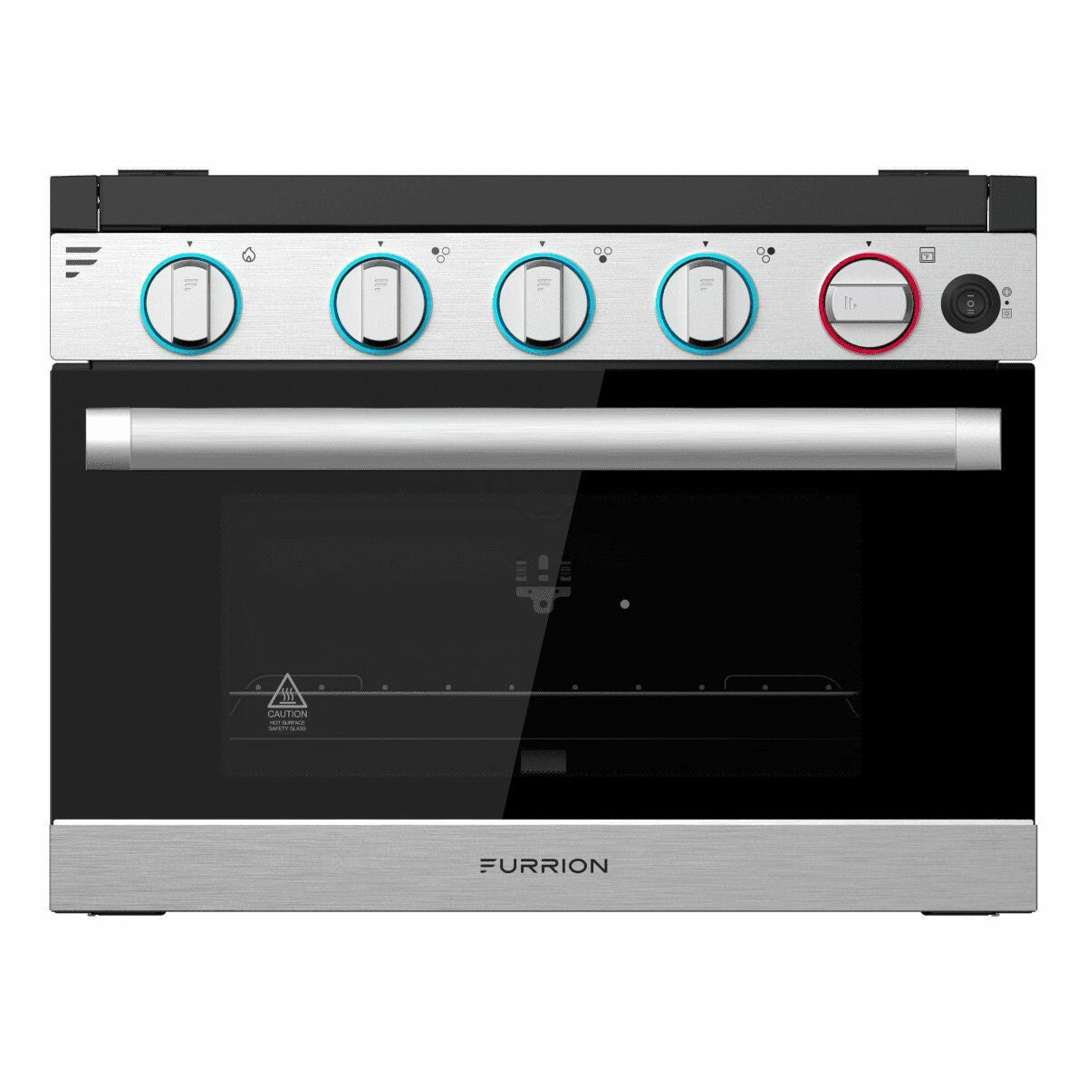 Lippert Furrion 21IN 3-Burner All Glass Gas Range - LED knob - Stainless Steel Glass Fin - 2021132319